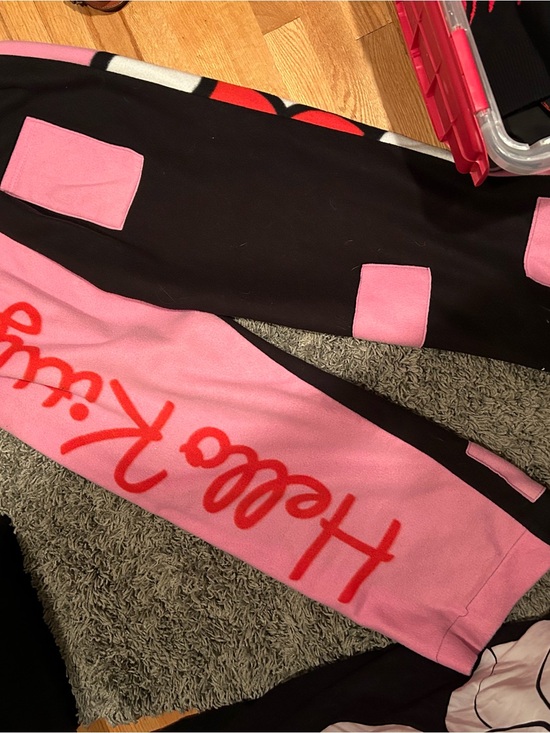 Hello Kitty Pants - Handmade Customed Hello Kitty Pink and Black Graphic Jogger Pants